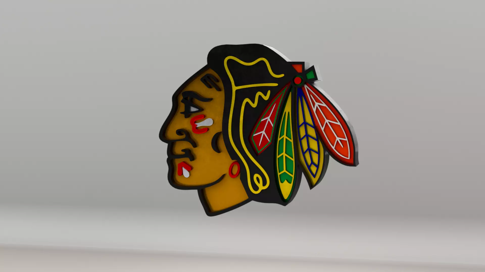 NHL Chicago BlackHawks Team Logo 3D model_0