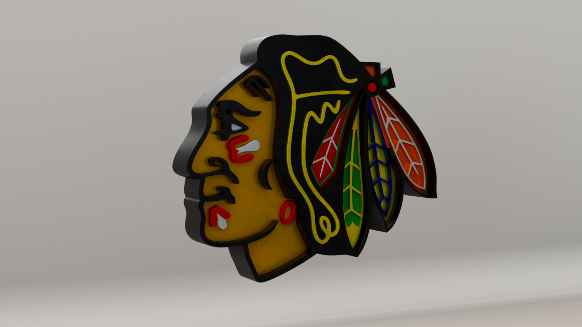 NHL Chicago BlackHawks Team Logo 3D model_5