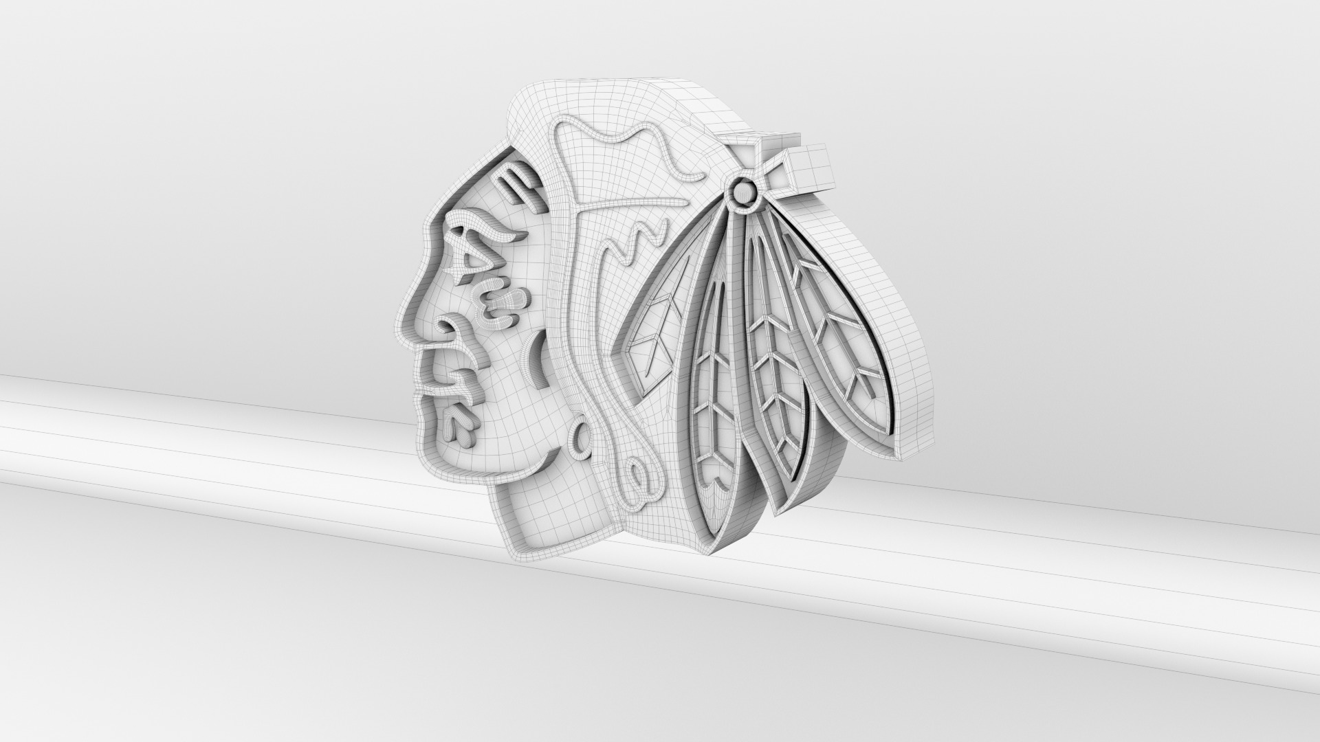 NHL Chicago BlackHawks Team Logo 3D model_4