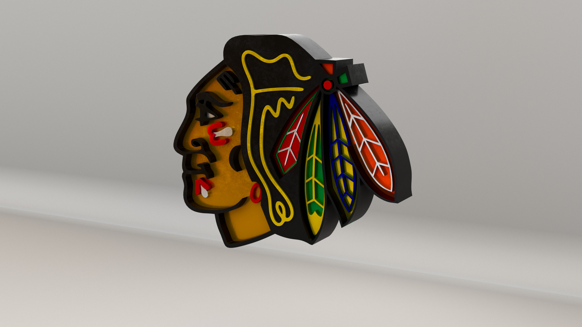 NHL Chicago BlackHawks Team Logo 3D model_3