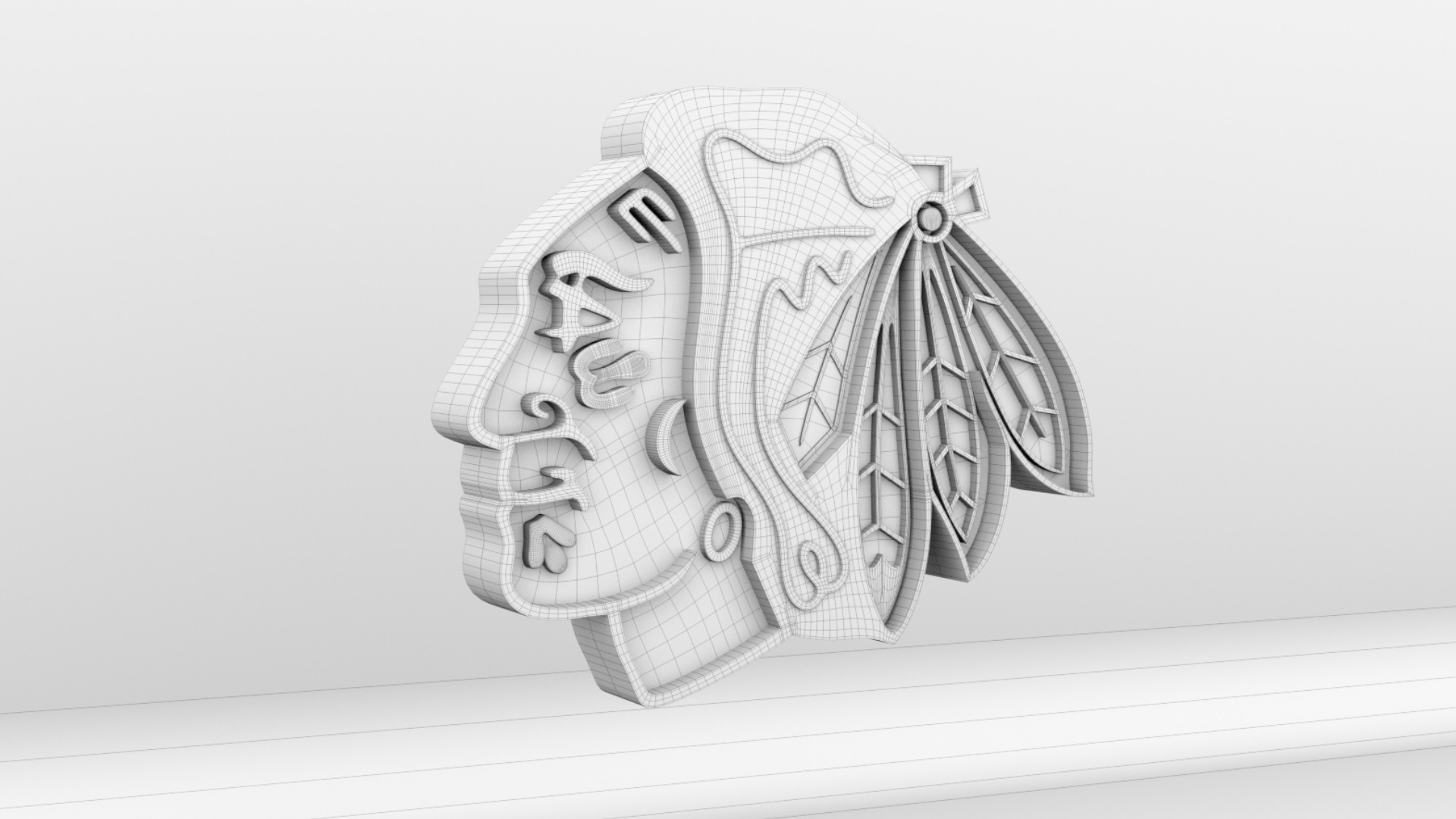 NHL Chicago BlackHawks Team Logo 3D model_6