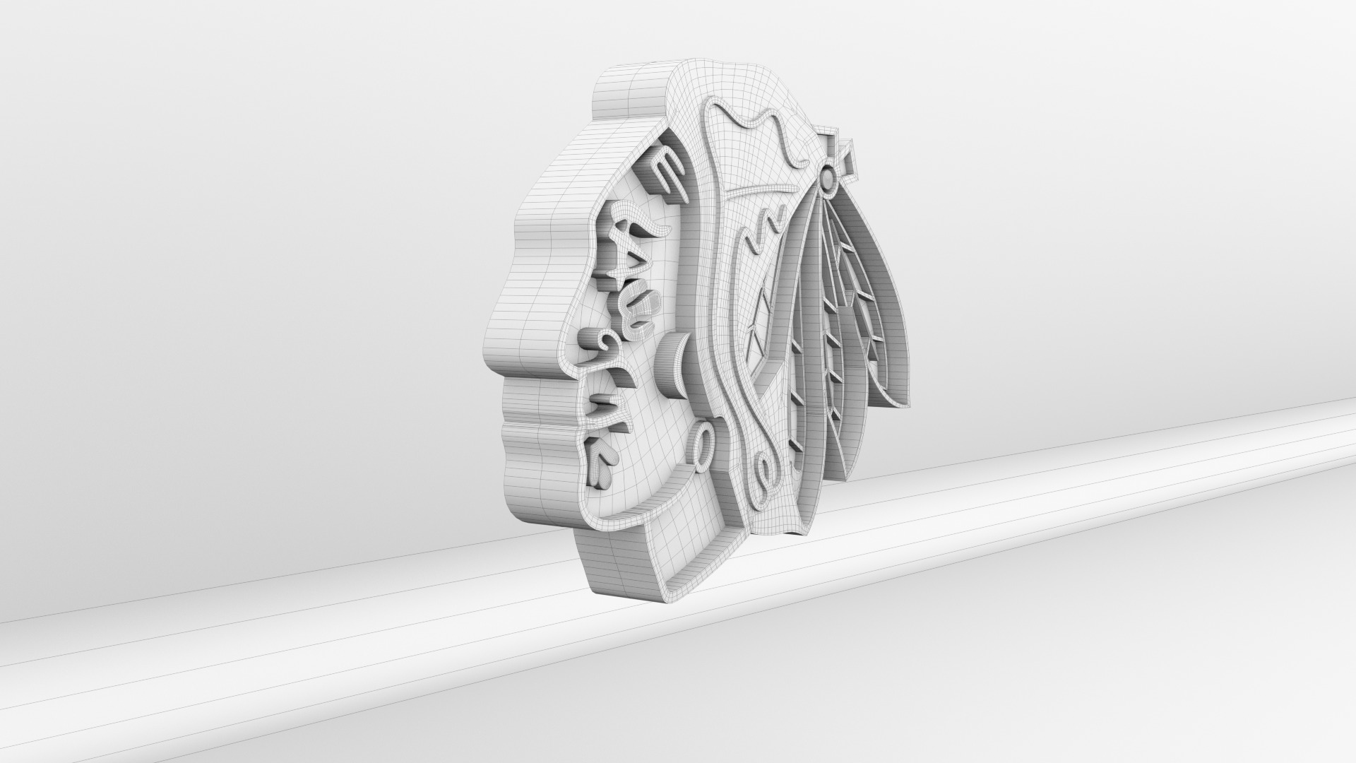 NHL Chicago BlackHawks Team Logo 3D model_8
