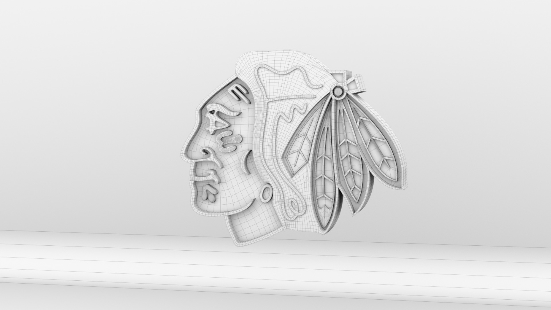 NHL Chicago BlackHawks Team Logo 3D model_2