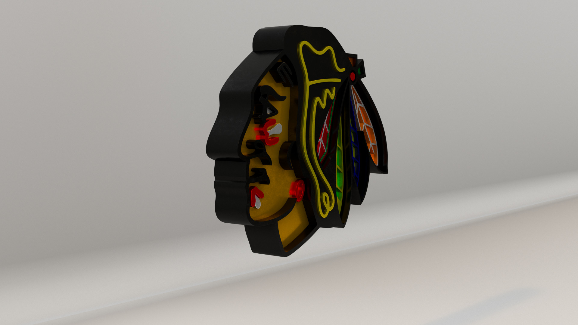 NHL Chicago BlackHawks Team Logo 3D model_7
