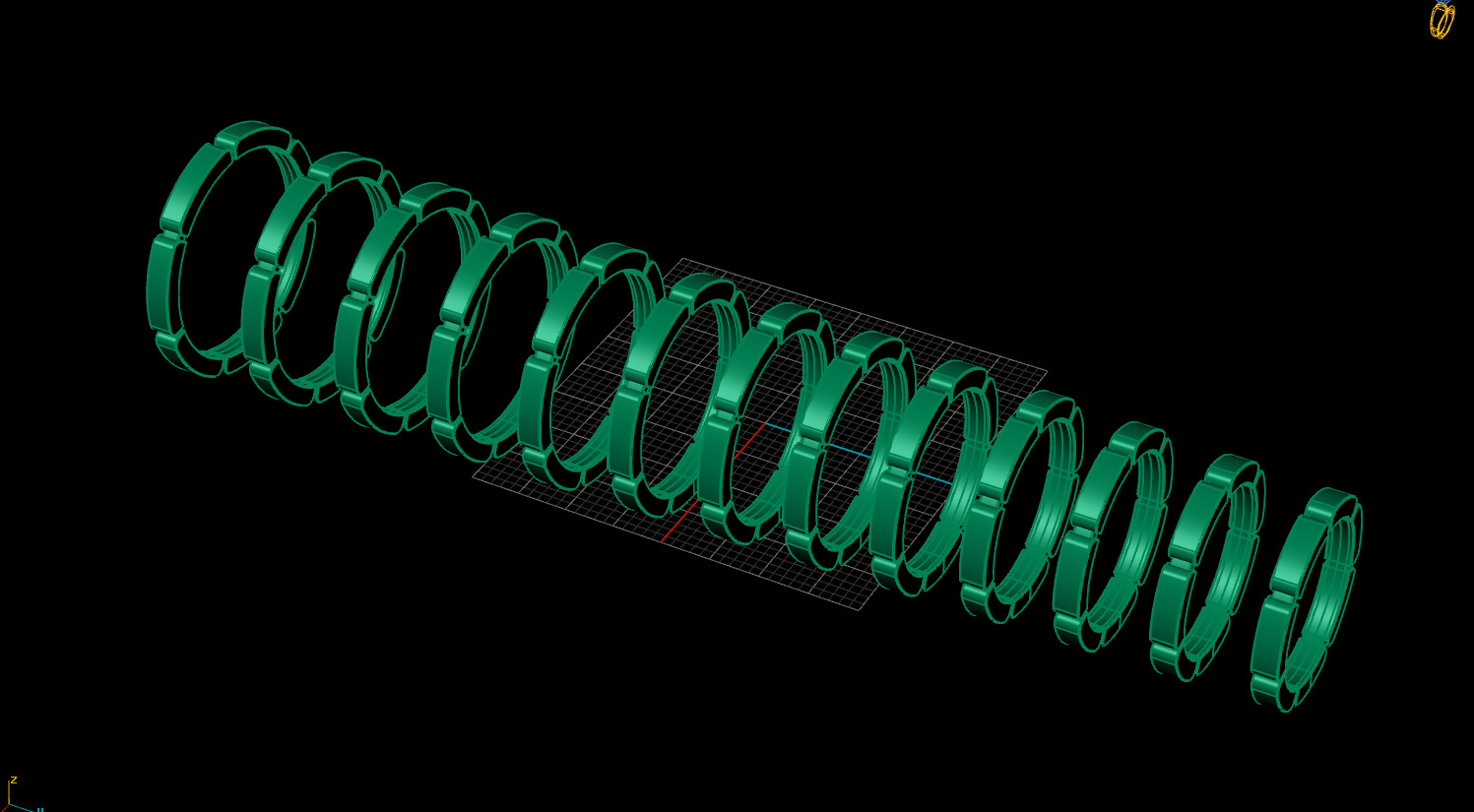 Wedding rings Maillon Panthere All Sizes Collection 3D print model_4