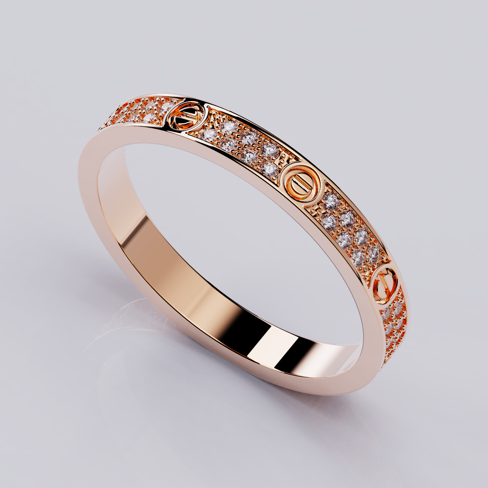 Wedding rings Love Collection All Sizes Small Model 3D print model_3