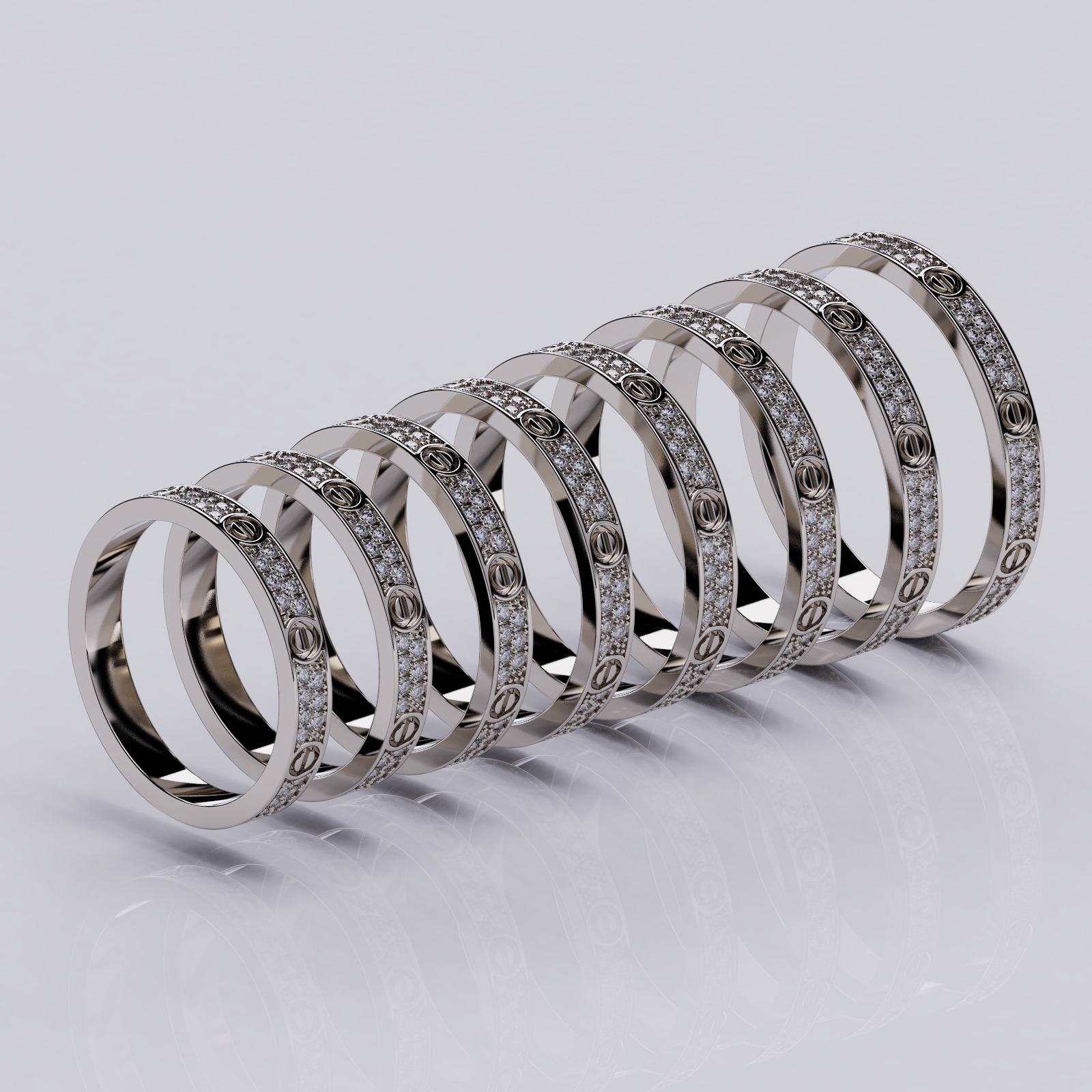 Wedding rings Love Collection All Sizes Small Model 3D print model_1