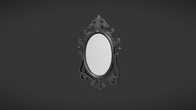 ornate oval mirror 3D model