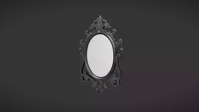 ornate oval mirror 3D model