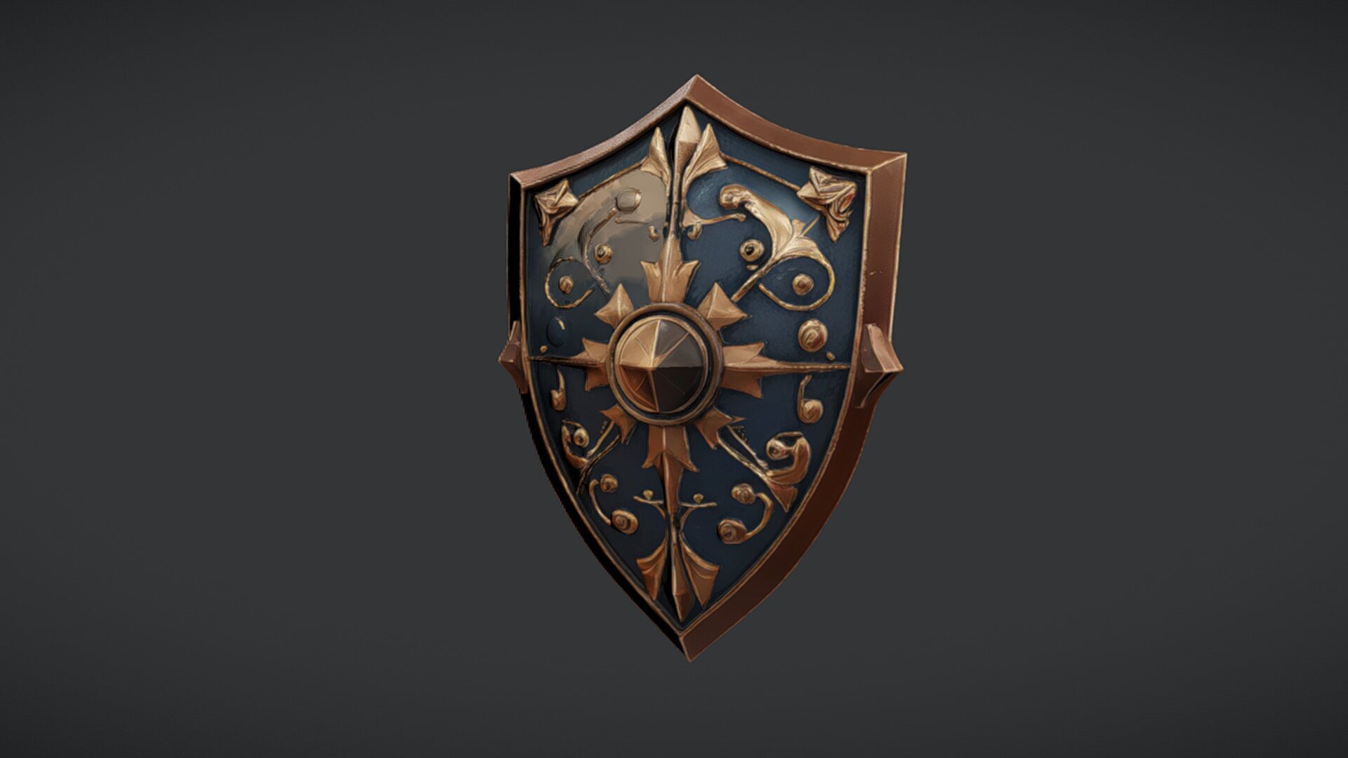 ornate decorative shield 3D model_27