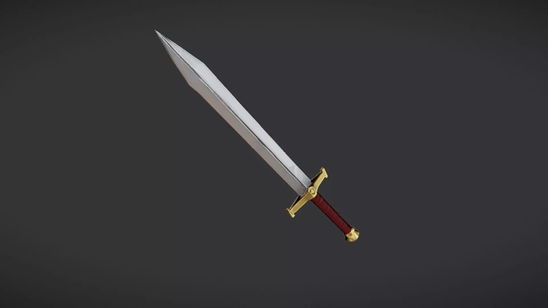 medieval sword with decorative hilt 3D model_0
