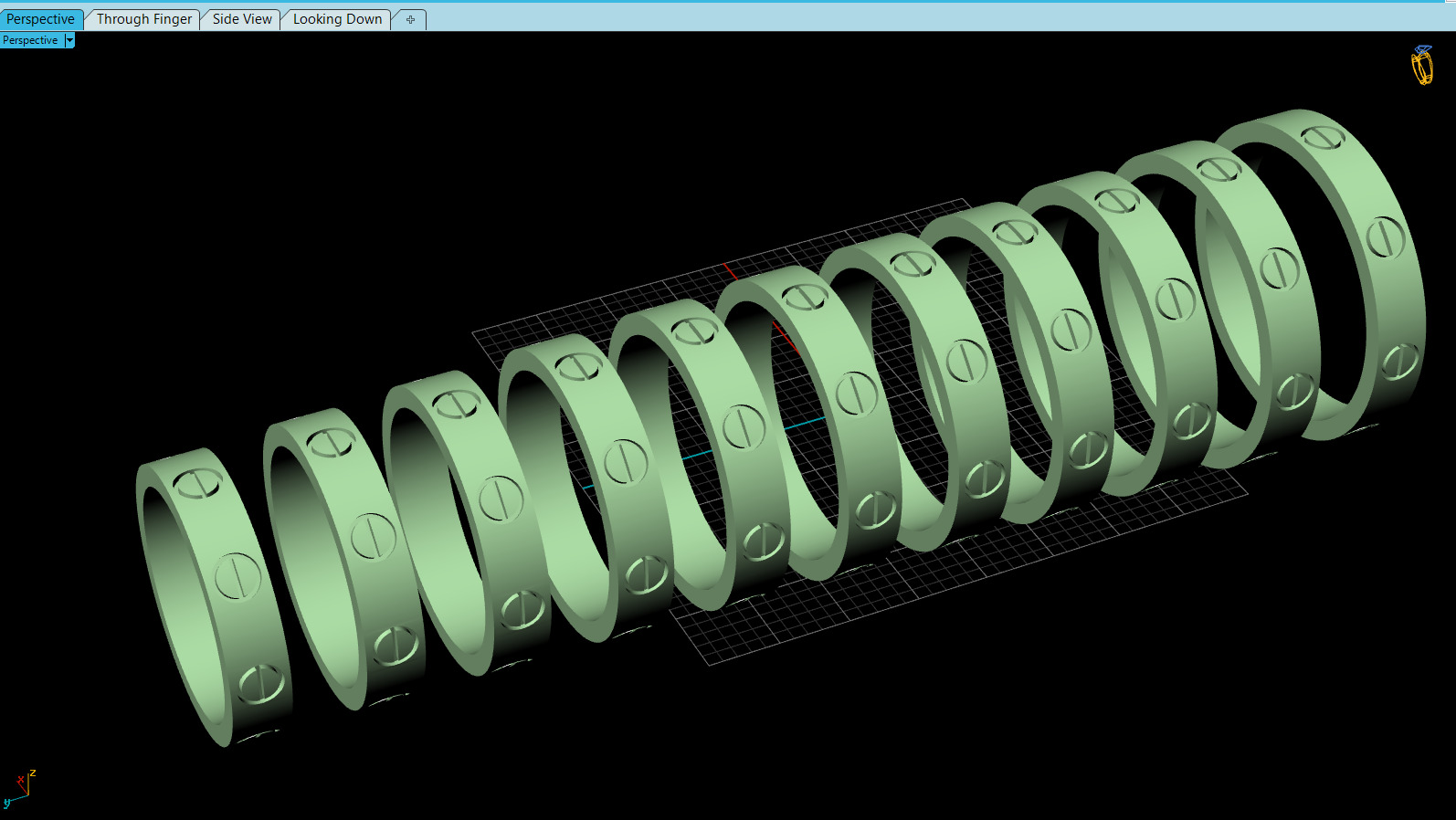 Wedding rings Love Collection 01 All Sizes 3D print model_9