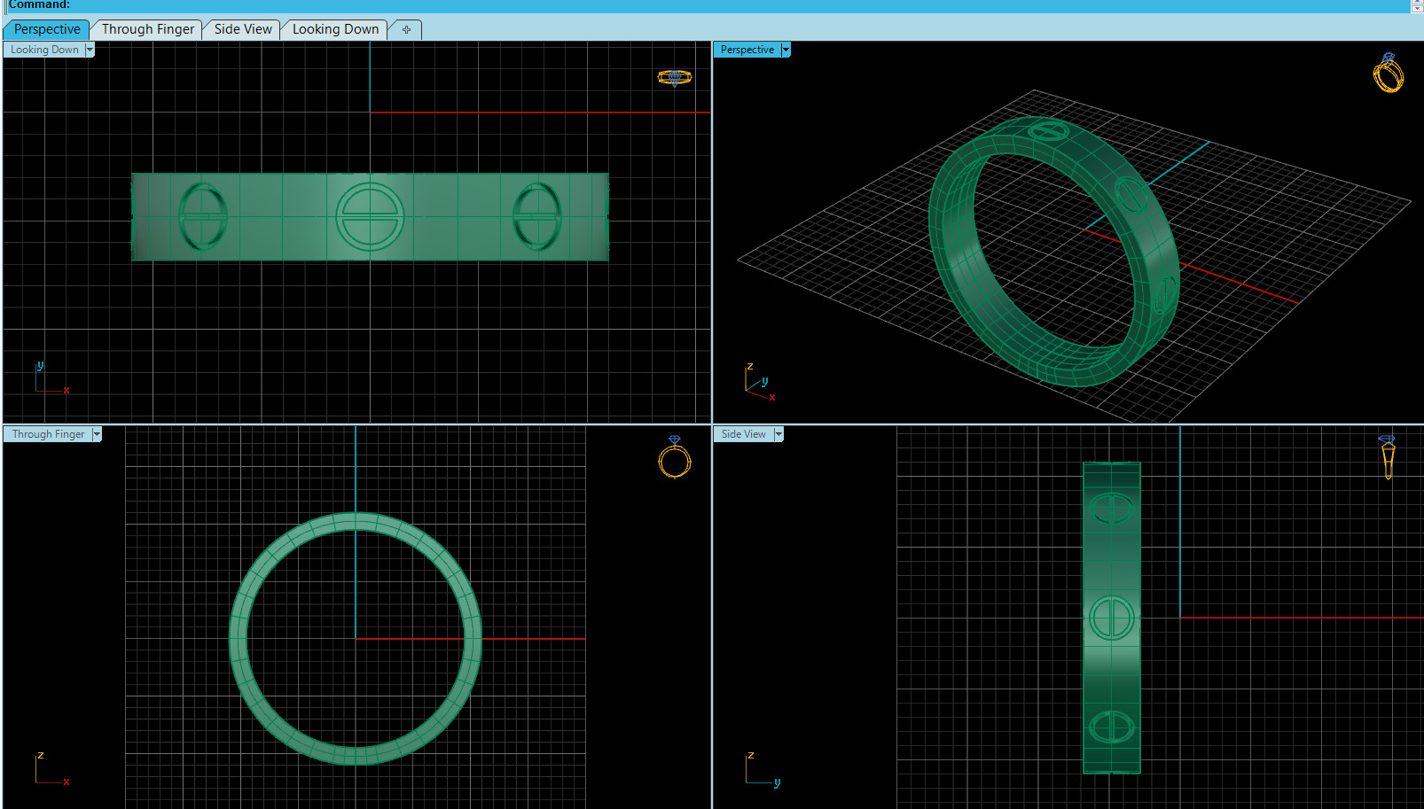 Wedding rings Love Collection 01 All Sizes 3D print model_6