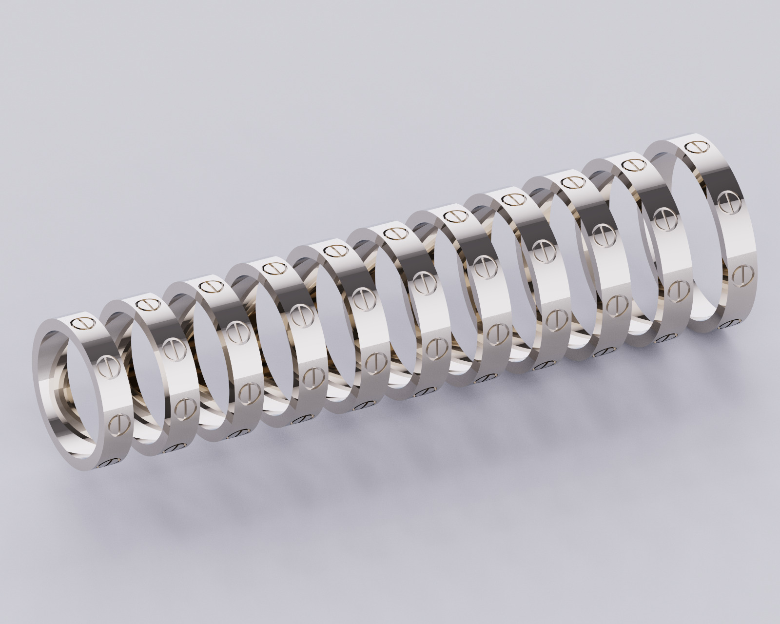 Wedding rings Love Collection 01 All Sizes 3D print model_2