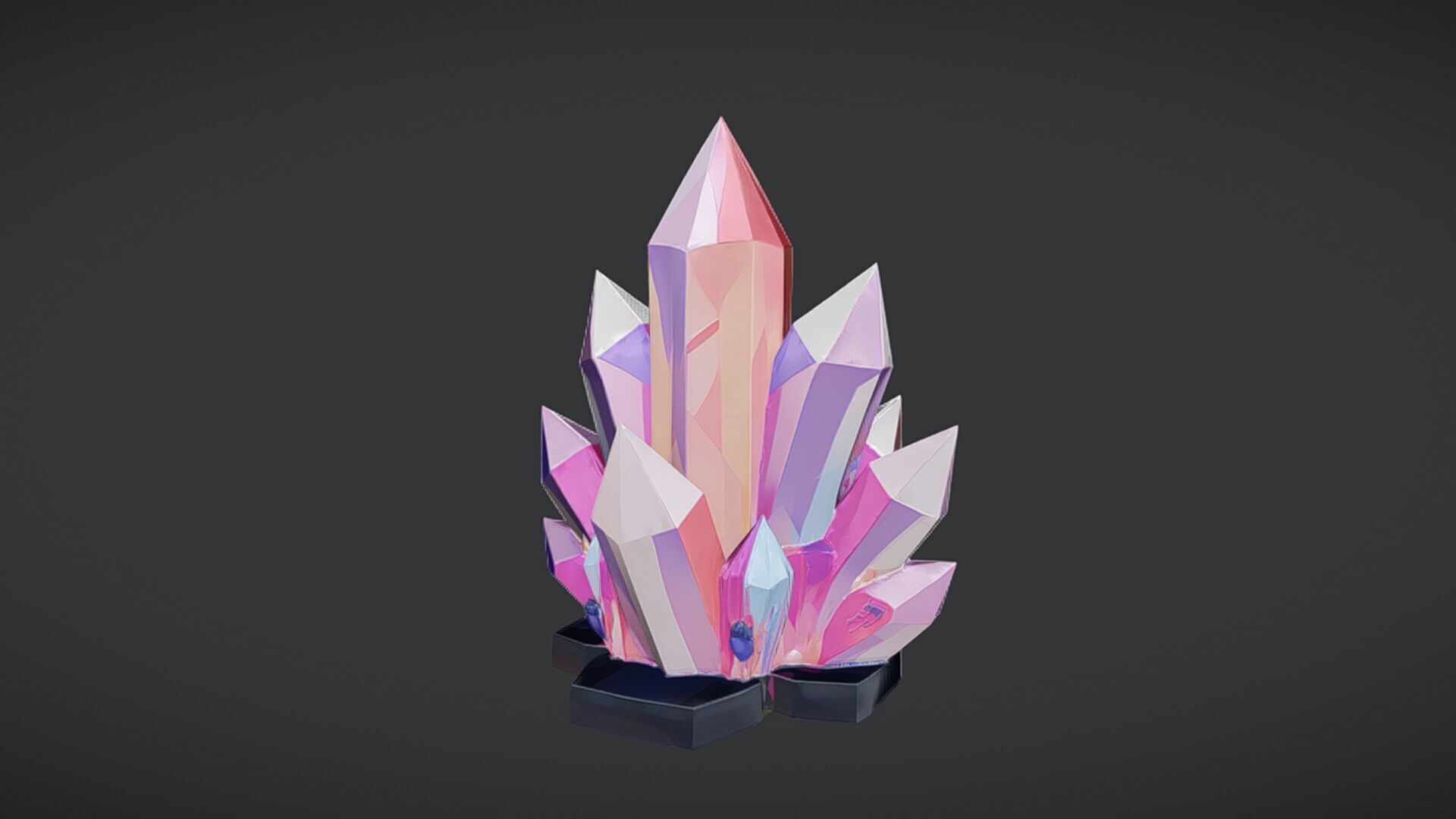 colorful crystal cluster 3D model_32