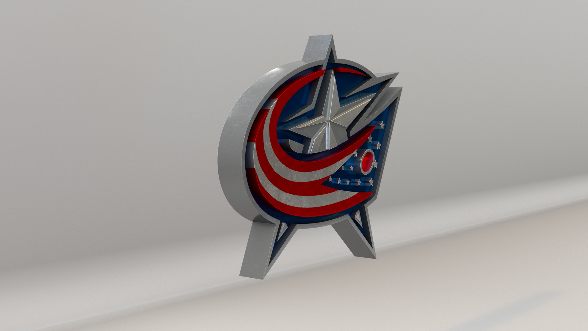 NHL Columbus Bluejackets Team Logo 3D model_4