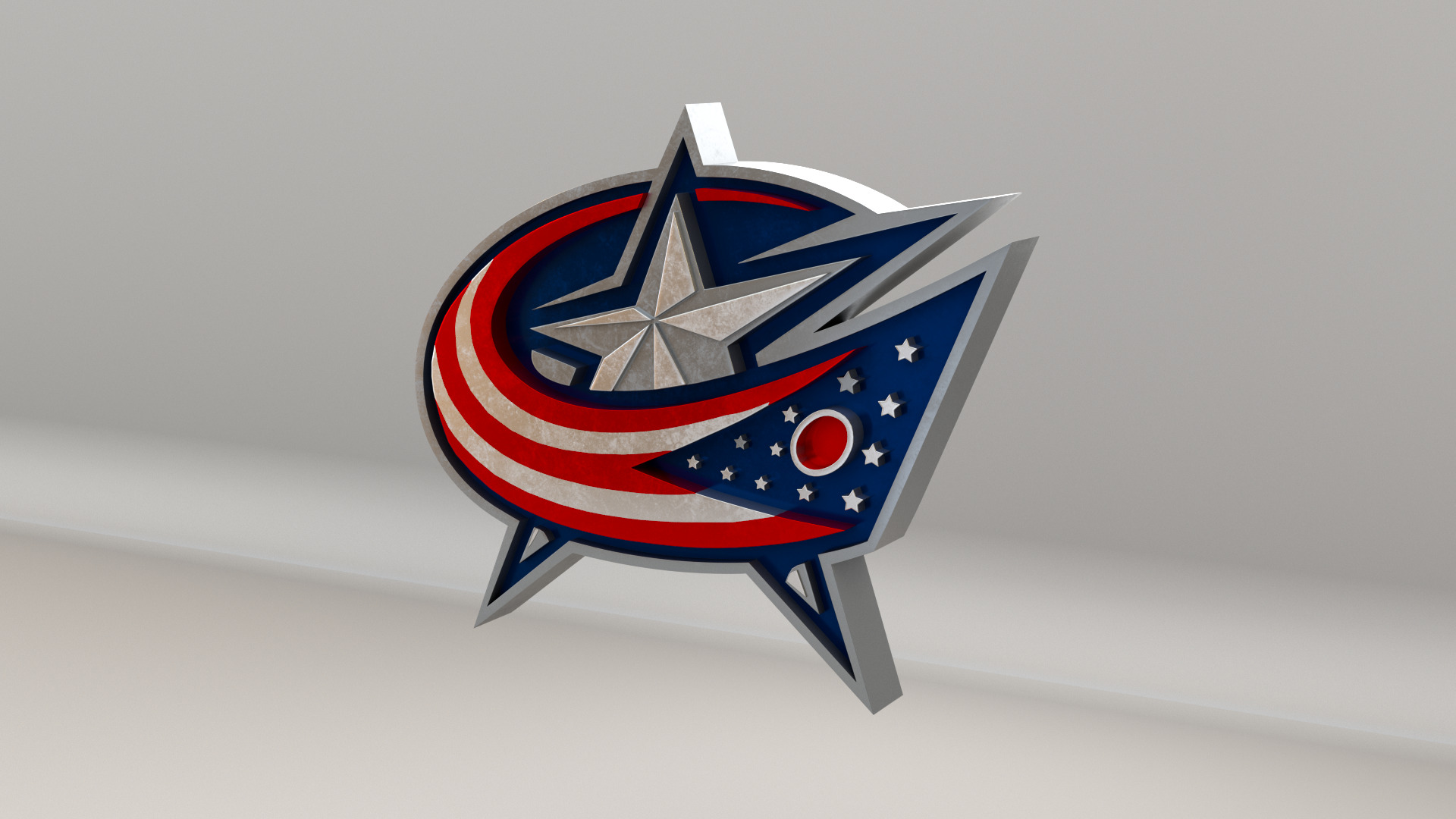 NHL Columbus Bluejackets Team Logo 3D model_2