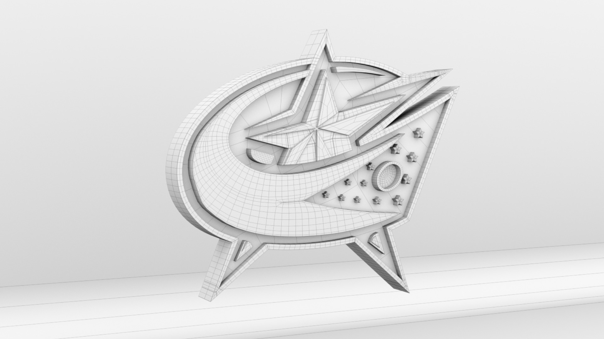 NHL Columbus Bluejackets Team Logo 3D model_9