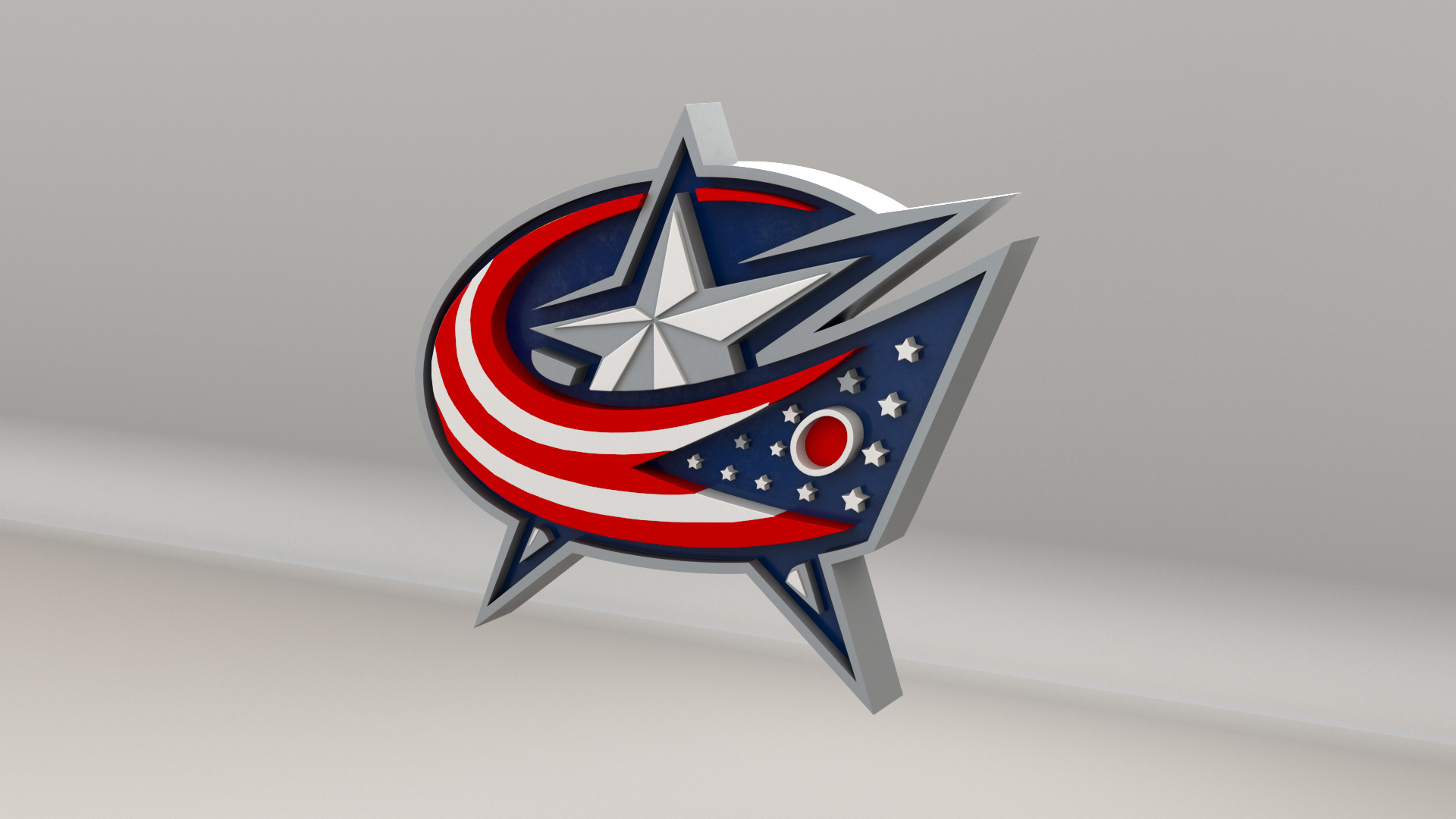 NHL Columbus Bluejackets Team Logo 3D model_6