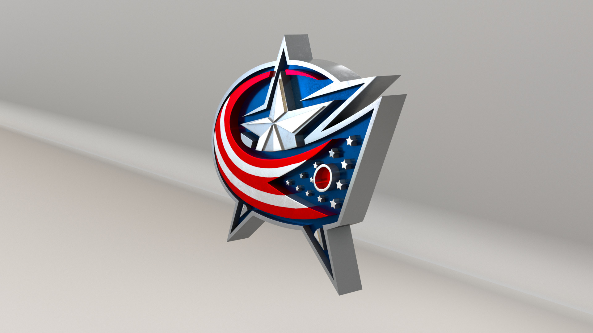NHL Columbus Bluejackets Team Logo 3D model_5