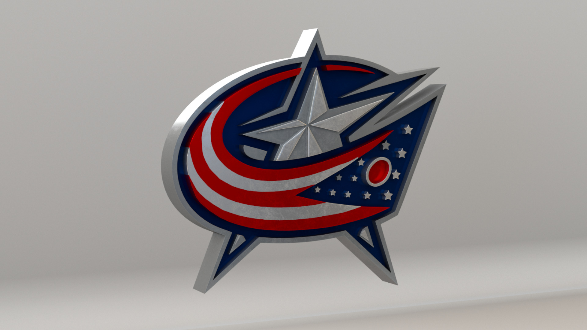 NHL Columbus Bluejackets Team Logo 3D model_3
