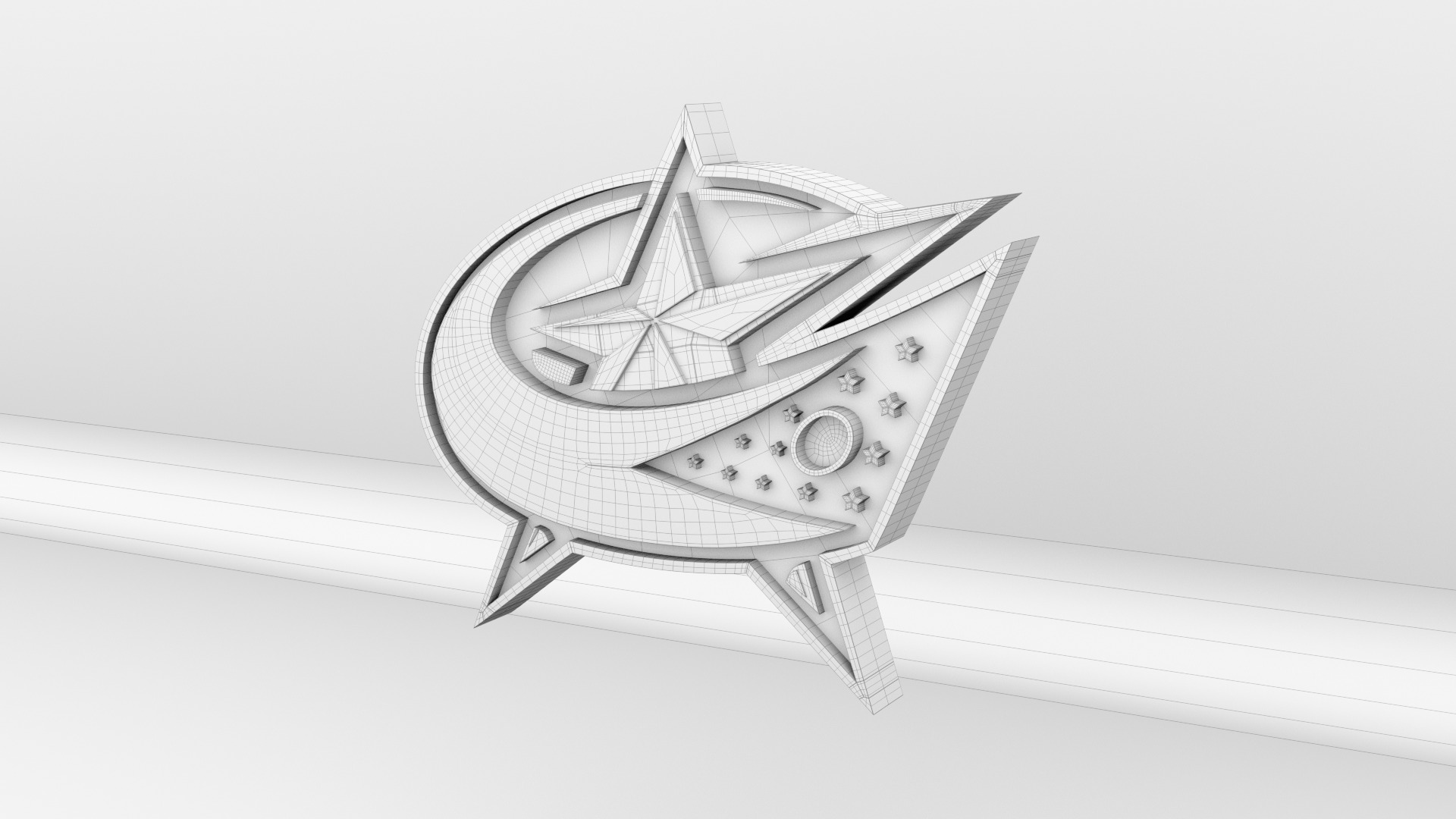 NHL Columbus Bluejackets Team Logo 3D model_8