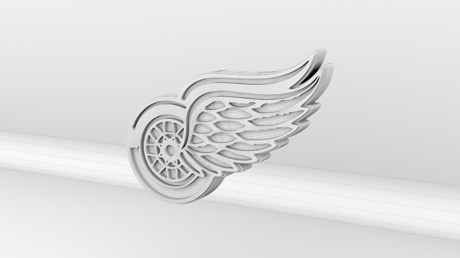 NHL Detroit Redwings Team Logo 3D model_8