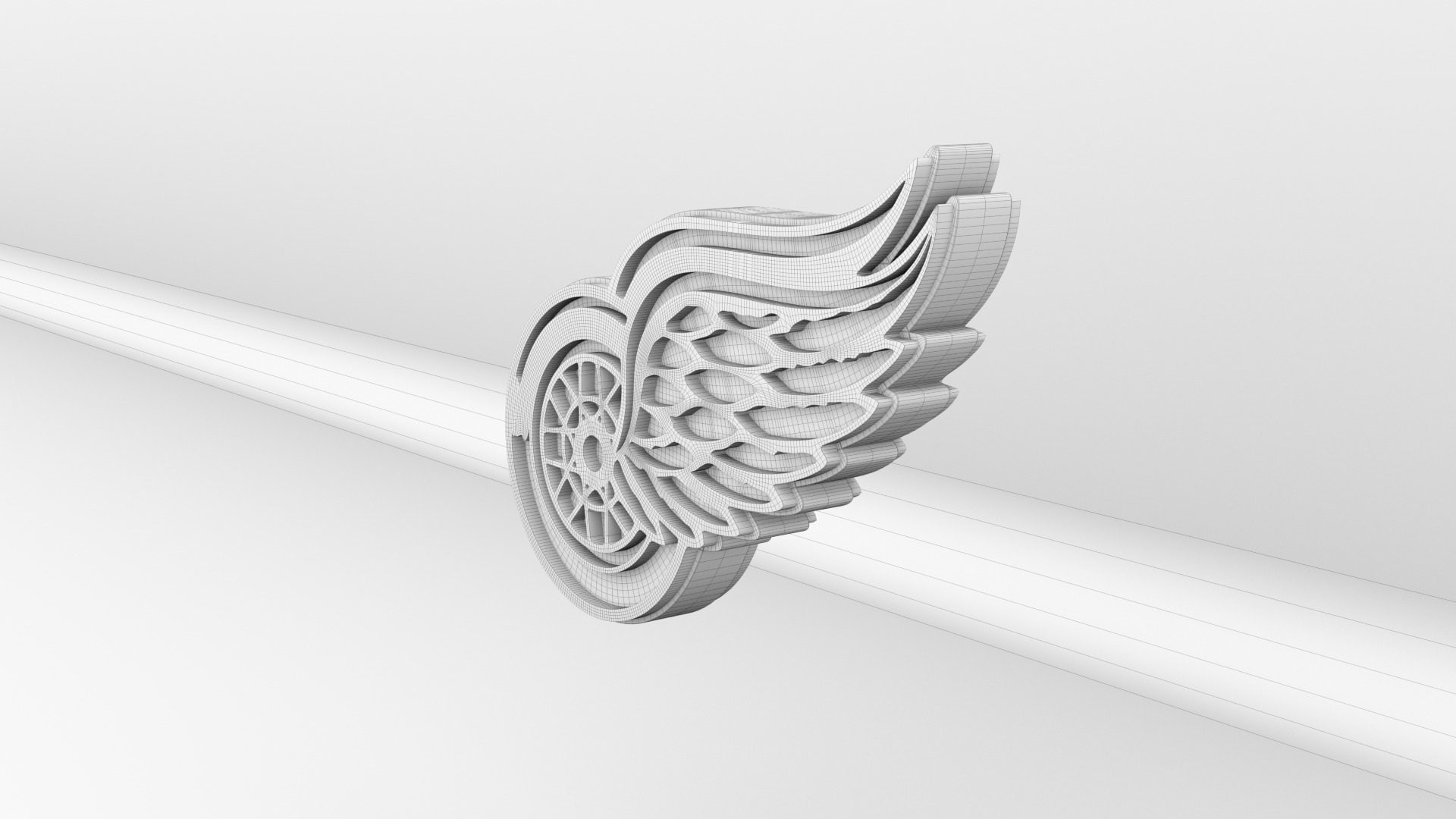 NHL Detroit Redwings Team Logo 3D model_11