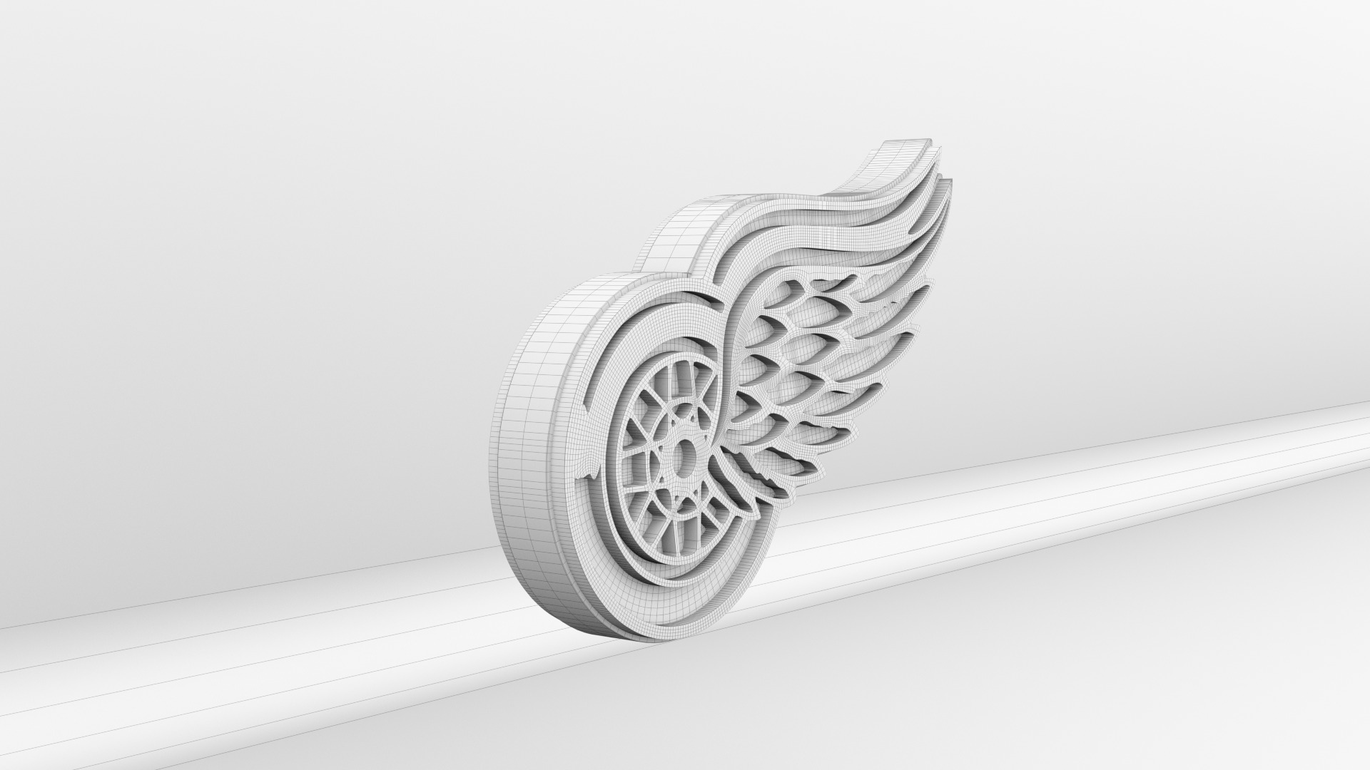 NHL Detroit Redwings Team Logo 3D model_10