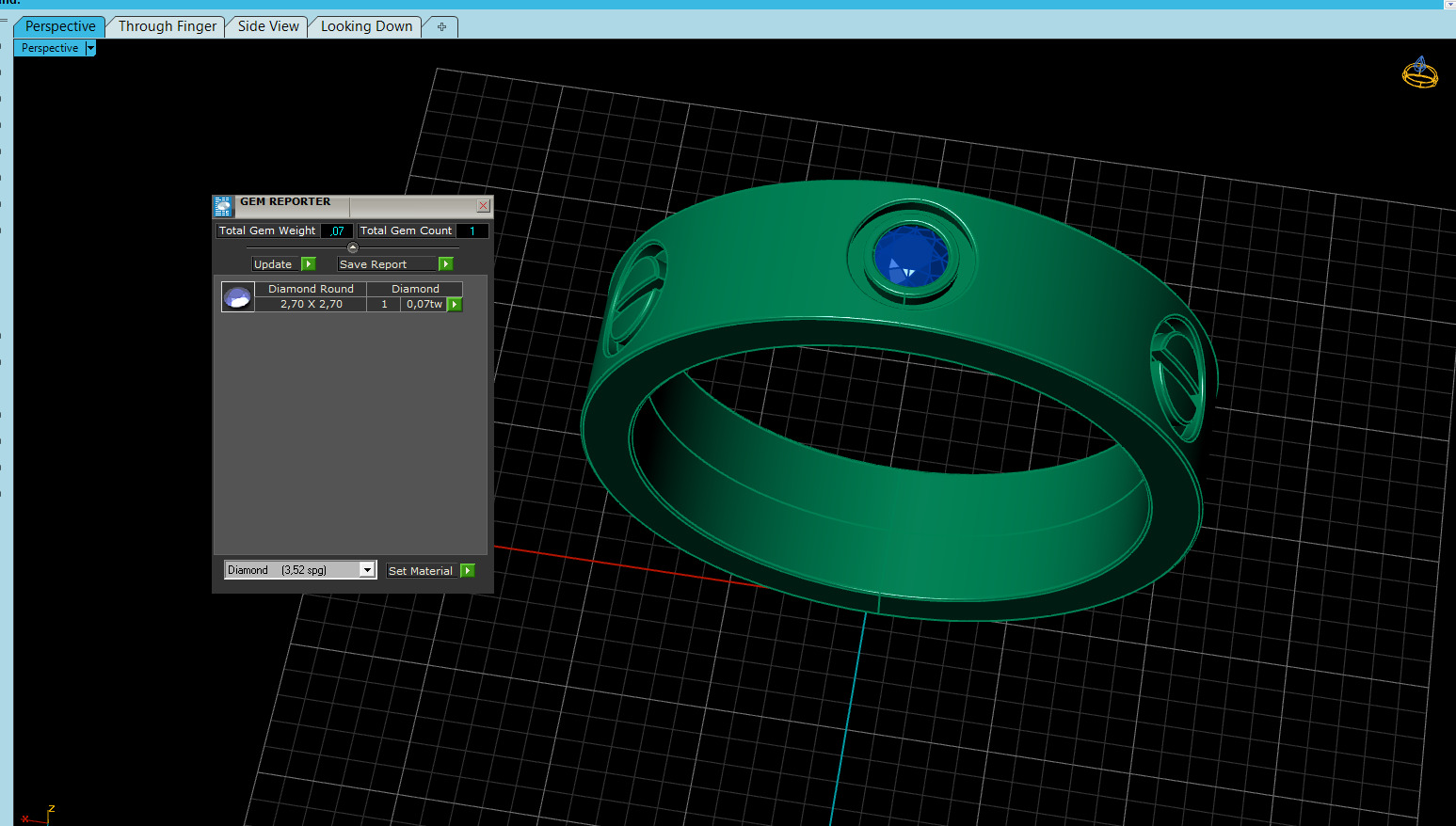 Wedding rings Love Collection version2 All Sizes 1 stone 3D print model_6