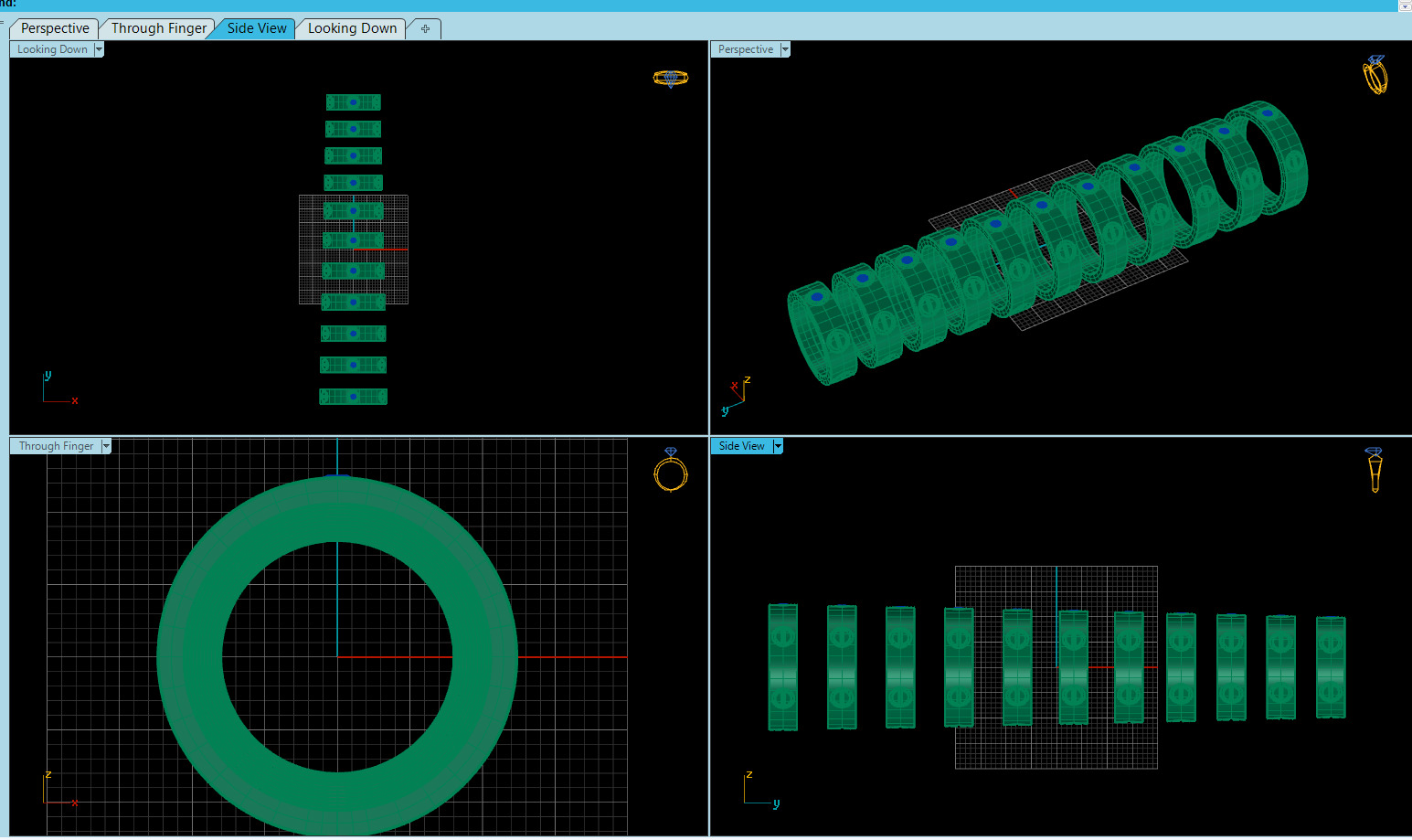 Wedding rings Love Collection version2 All Sizes 1 stone 3D print model_3