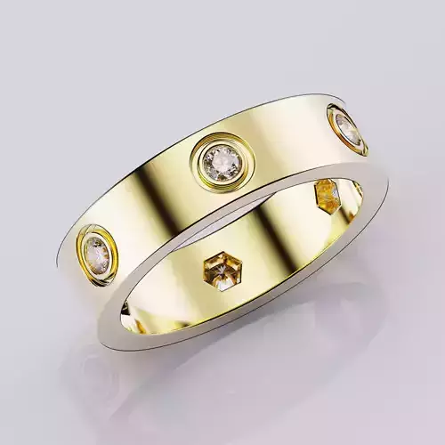 Wedding rings Love Collection All Sizes 6 stones version 2