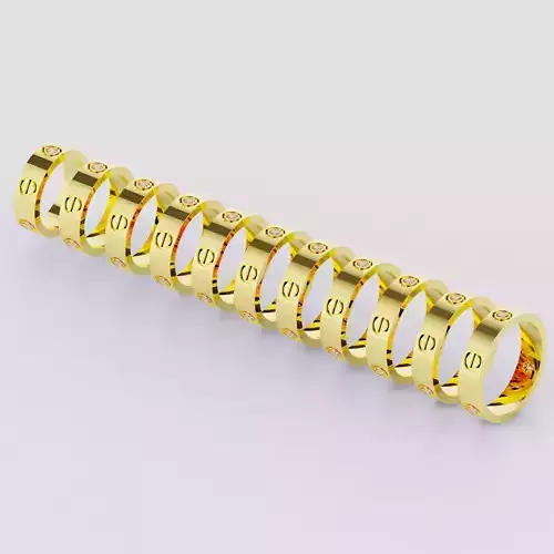 Wedding rings Love Collection All Sizes 3 Stones Version 2