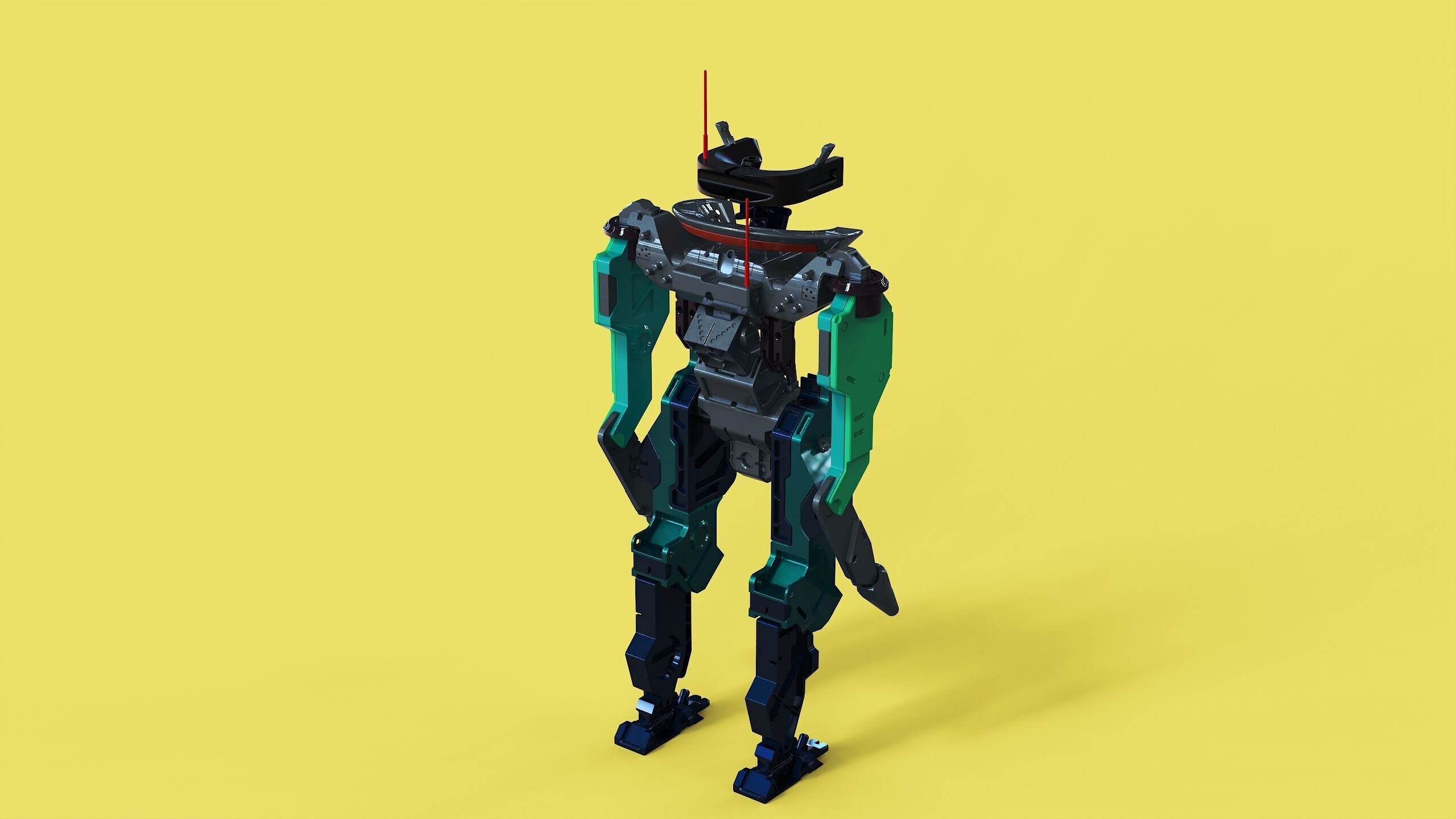 Robotic mech duel 3D model_2