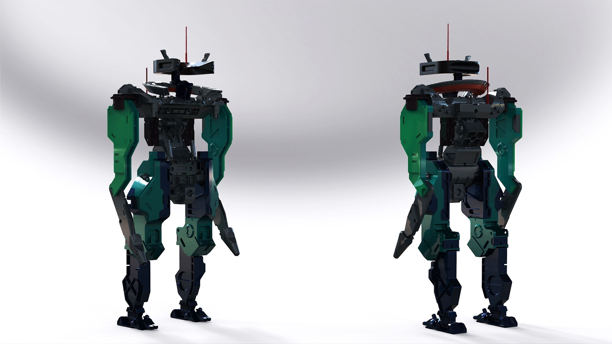 Robotic mech duel 3D model_4