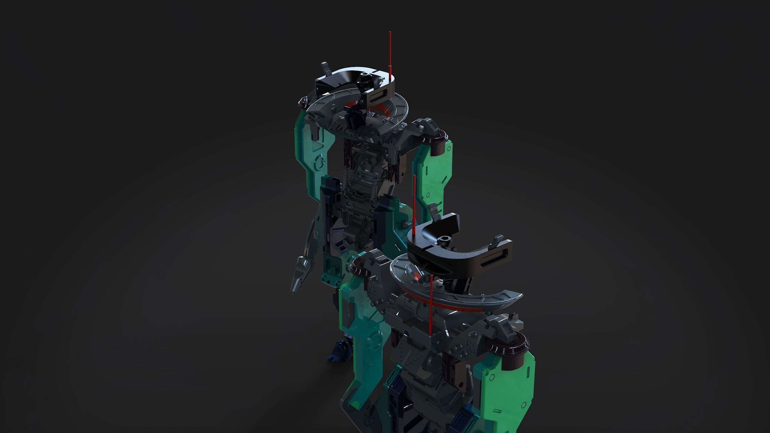 Robotic mech duel 3D model_5
