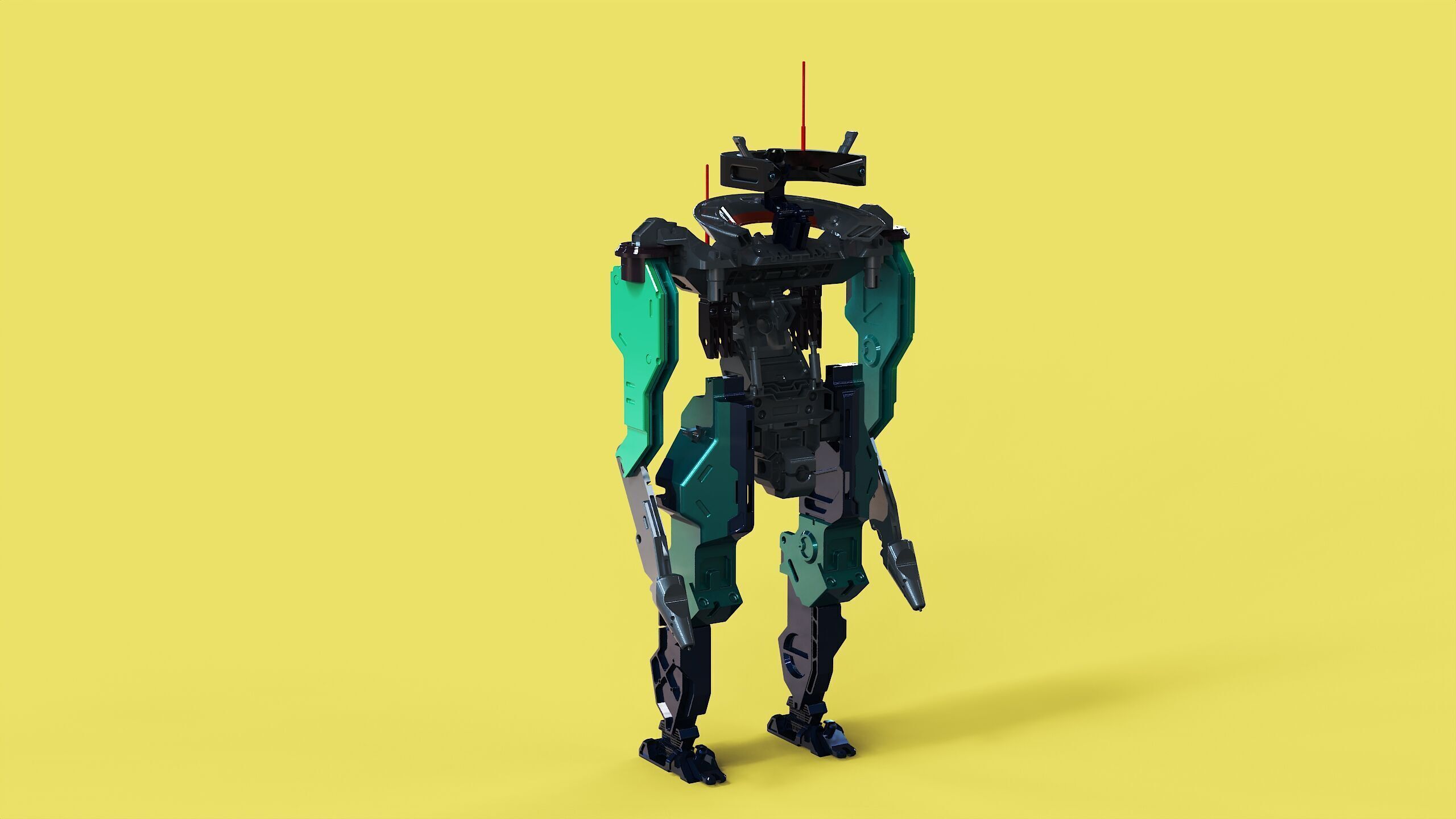 Robotic mech duel 3D model_10