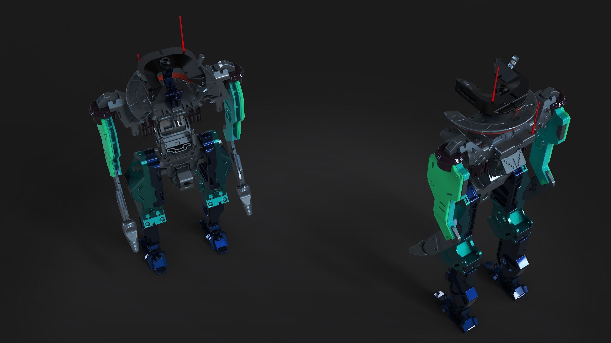 Robotic mech duel 3D model_6