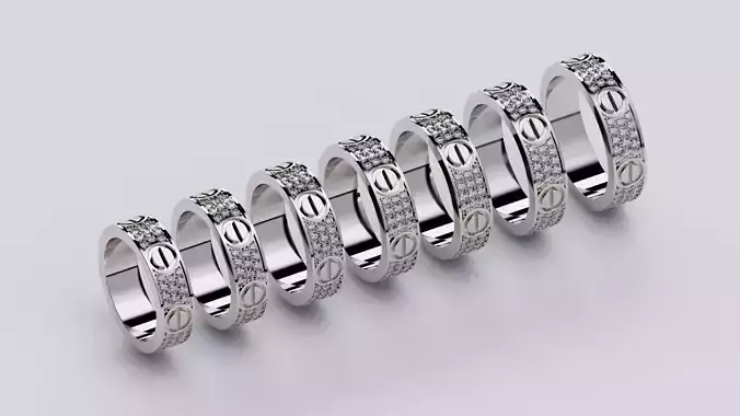 Wedding rings Love Collection All Sizes version 4