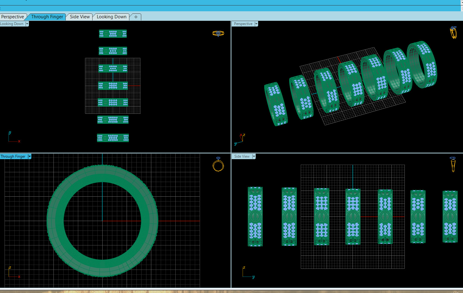 Wedding rings Love Collection All Sizes version 4 3D print model_3