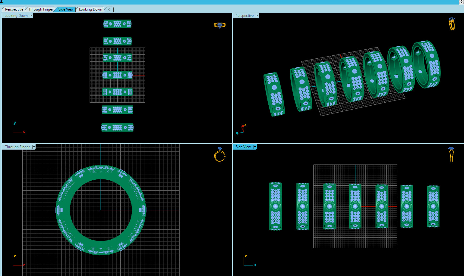 Wedding rings Love Collection All Sizes version 7 3D print model_6