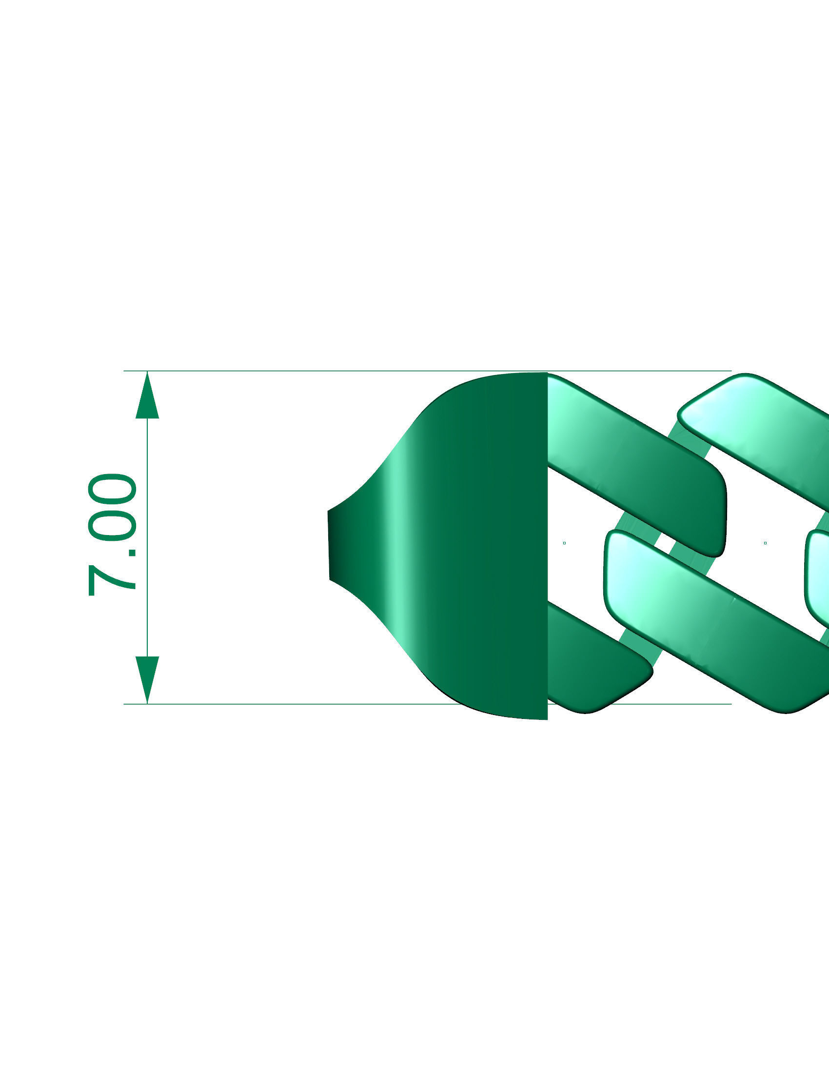 7 MM MIAMI CUBAN Chain LINK FOR BRACELET OR NECKLACE  3D print model_2