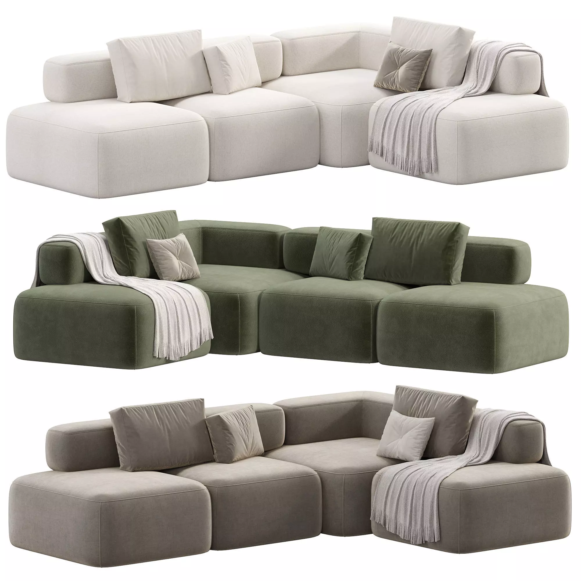 Alphabet 4 Seat Sofa Low-poly 3D model
