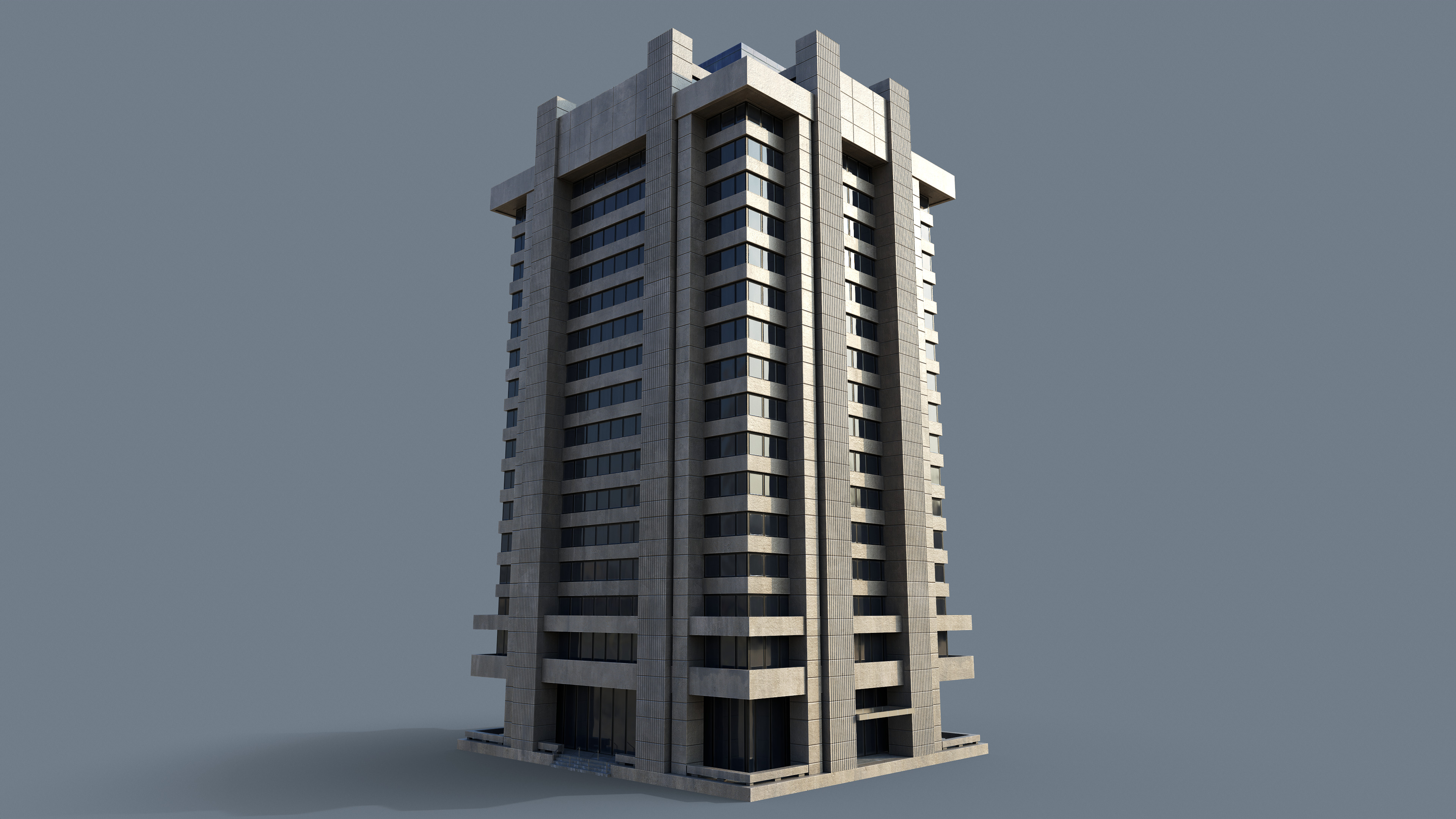 Modern Business Center Low-poly 3D model_12