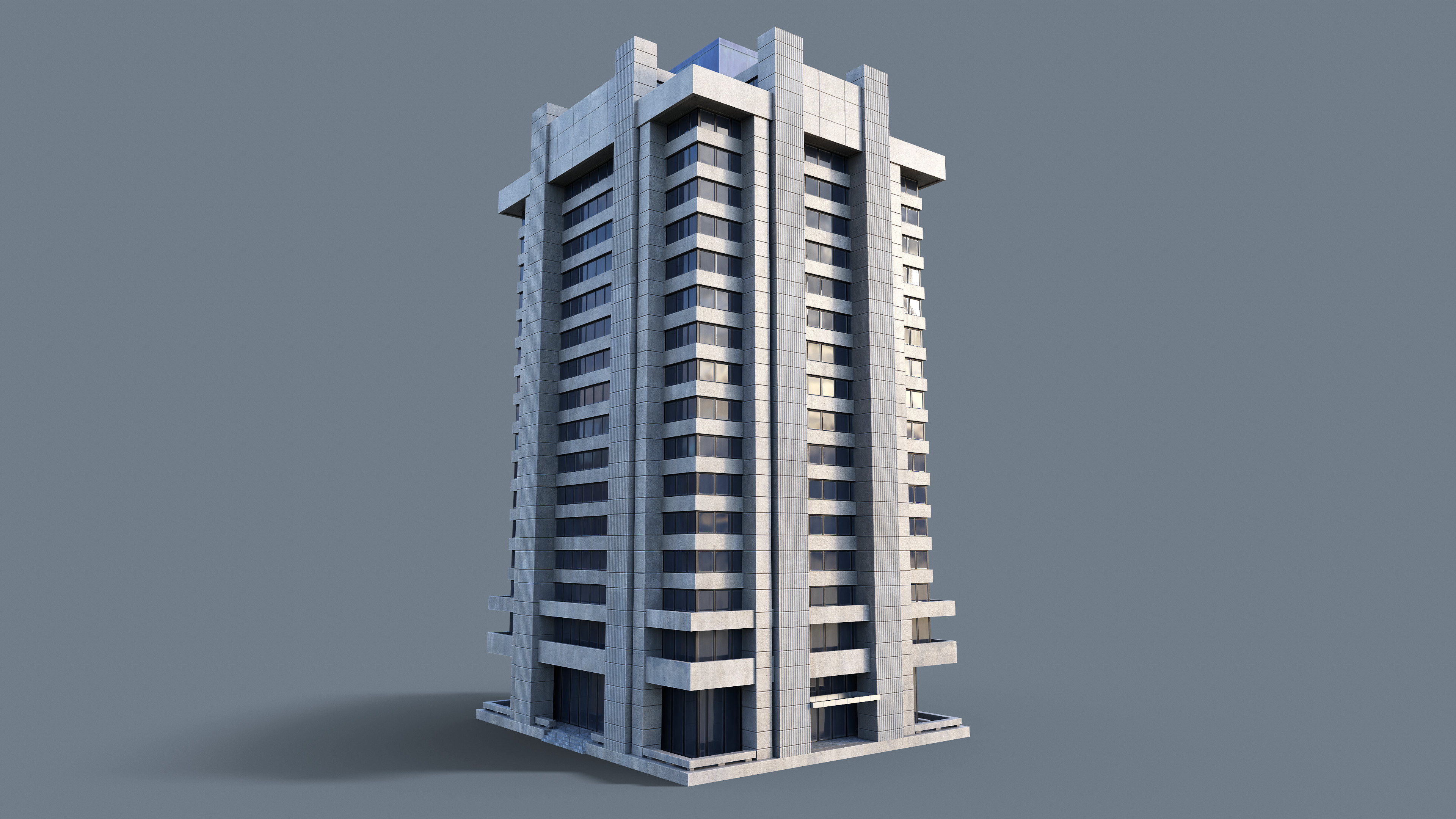 Modern Business Center Low-poly 3D model_1
