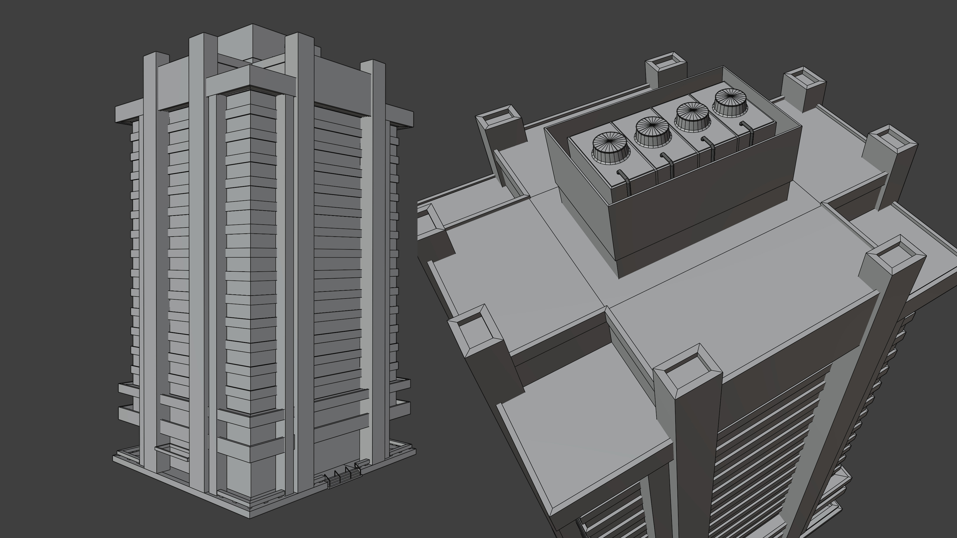 Modern Business Center Low-poly 3D model_15