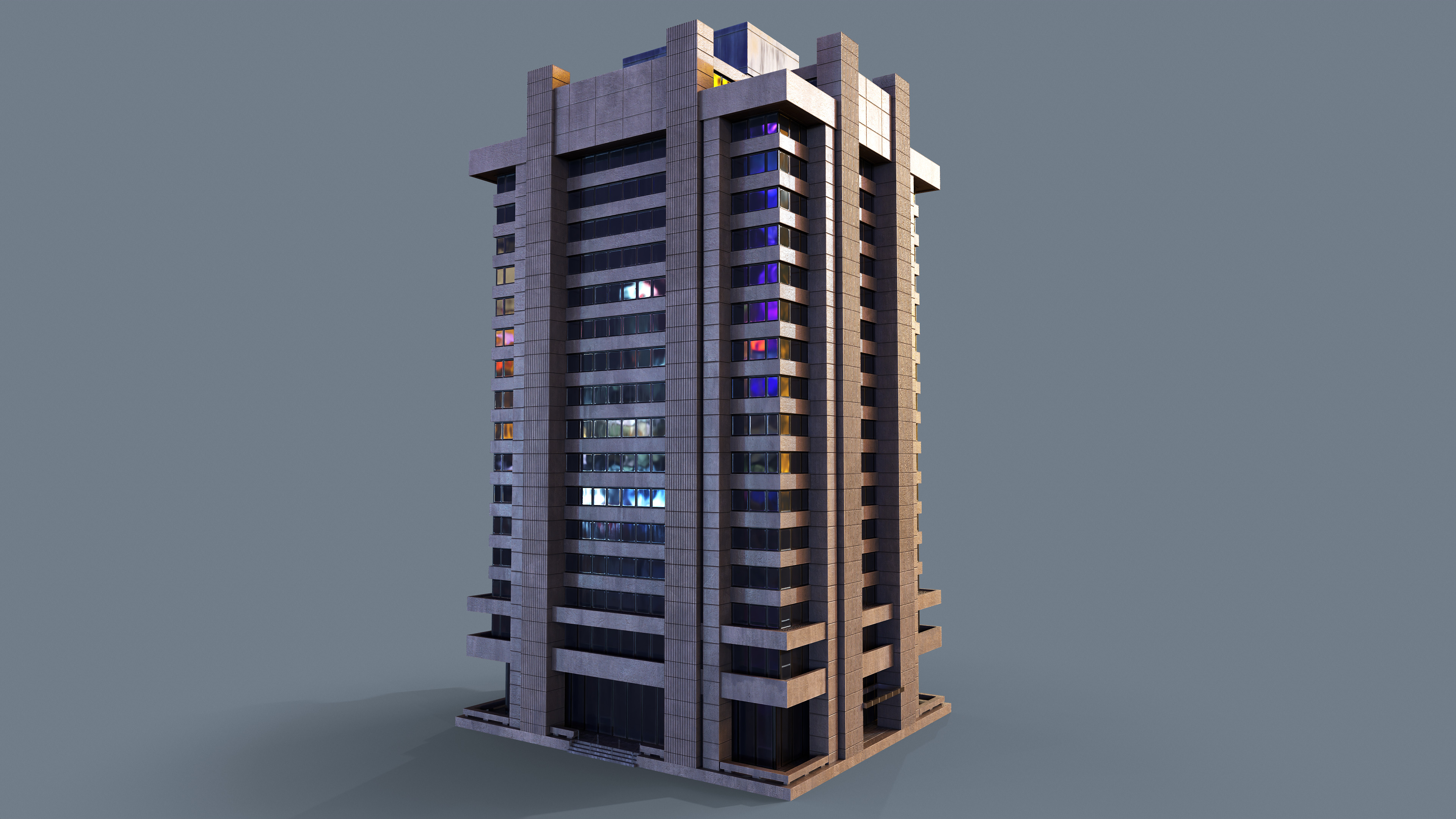 Modern Business Center Low-poly 3D model_10