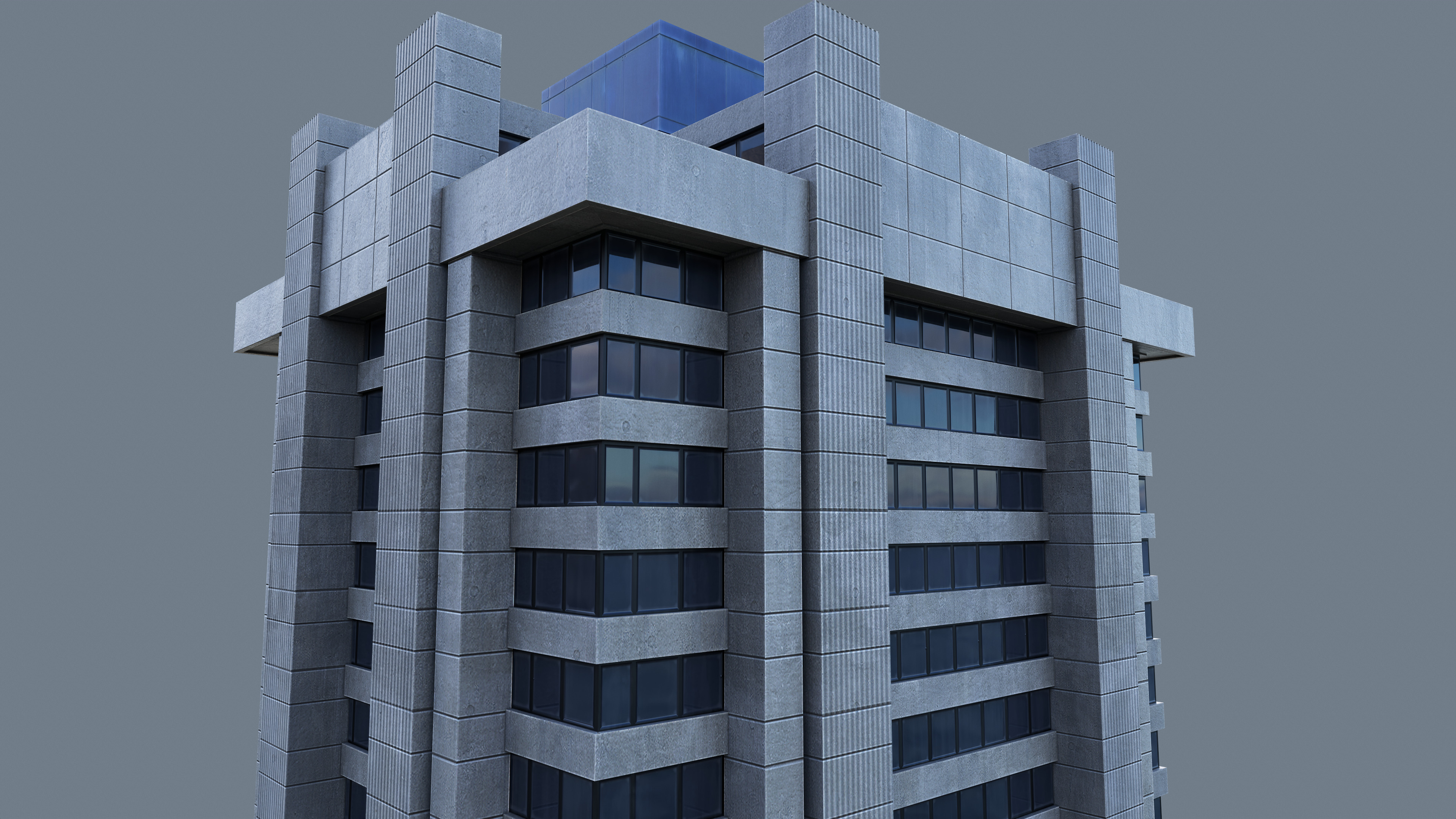Modern Business Center Low-poly 3D model_7