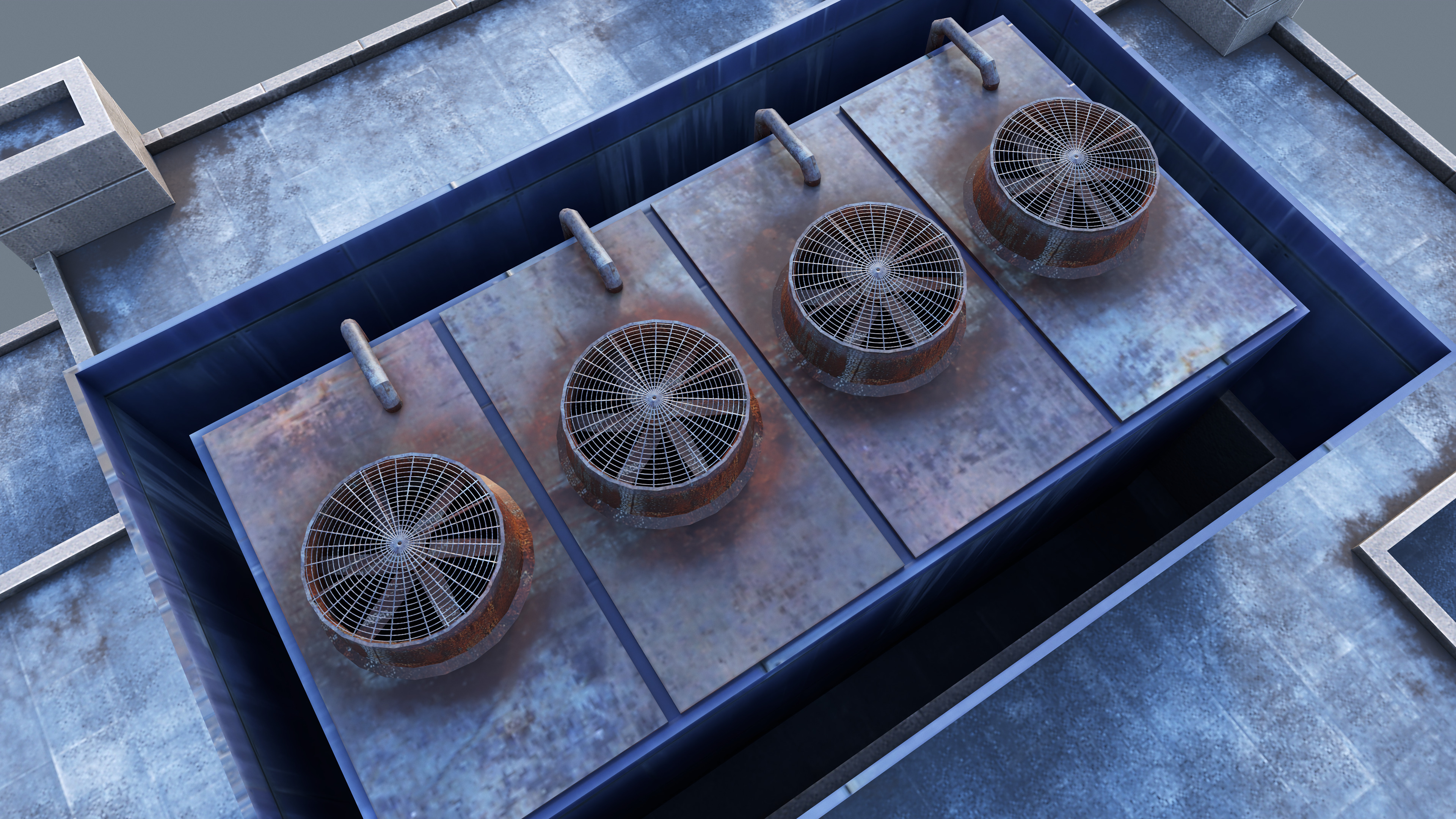 Modern Business Center Low-poly 3D model_9