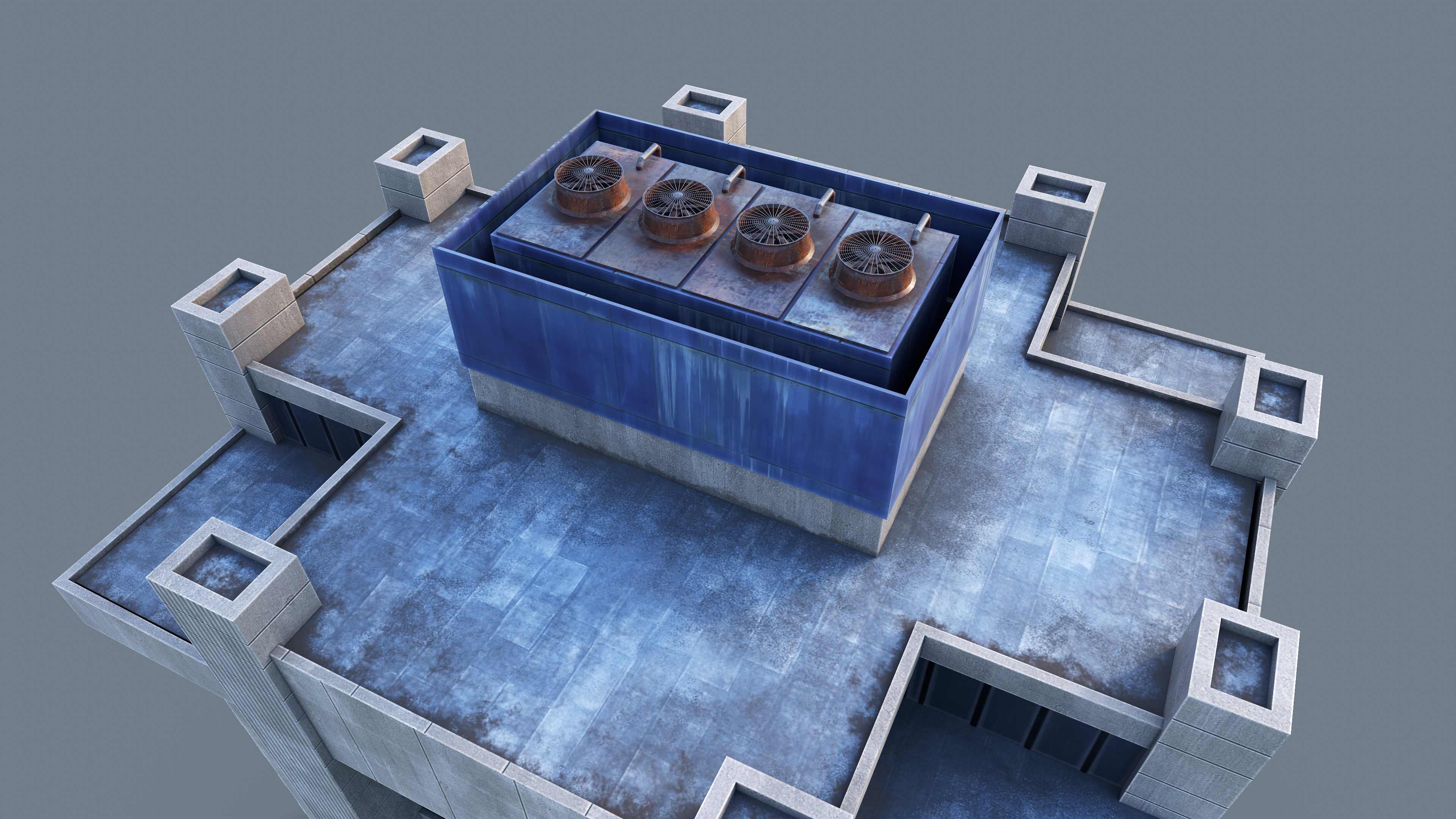 Modern Business Center Low-poly 3D model_3